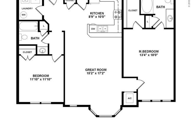 2 beds, 2 baths, 1,164 sqft, $2,231