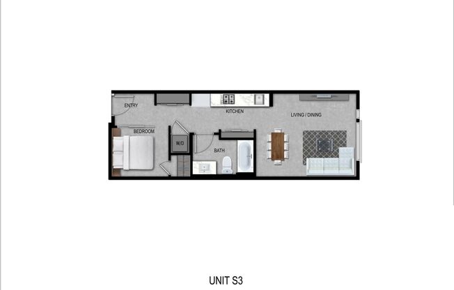1 bed, 1 bath, 516 sqft, $1,738, Unit 206