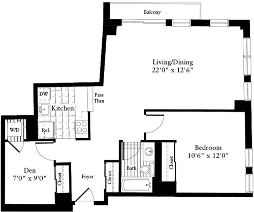 1 bed, 1 bath, 920 sqft, $3,325, Unit 0517
