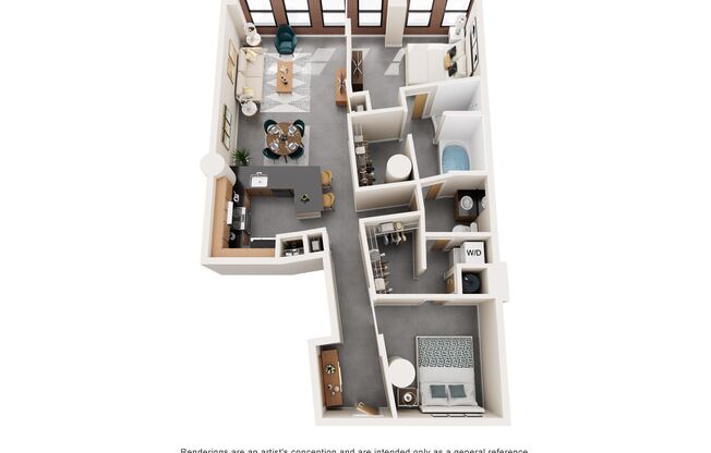 2 beds, 1 bath, 1,093 sqft, $1,720, Unit 707