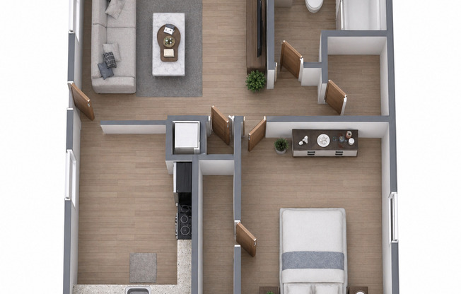 1 bed, 1 bath, 600 sqft, $995, Unit D4
