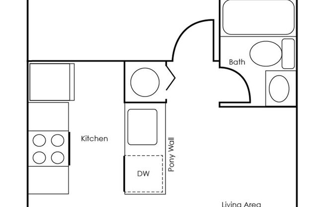 1 bed, 1 bath, 440 sqft, $849, Unit 1310-107