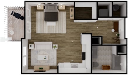 Studio, 1 bath, 551 sqft, $2,284