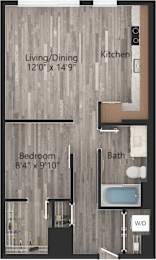 1 bed, 1 bath, 673 sqft, $1,922