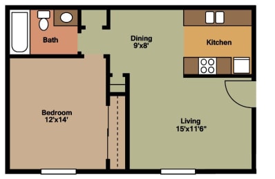 1 bed, 1 bath, 650 sqft, $1,372