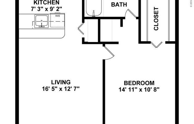 1 bed, 1 bath, 558 sqft, $1,210