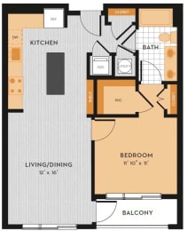 1 bed, 1 bath, 767 sqft, $2,656