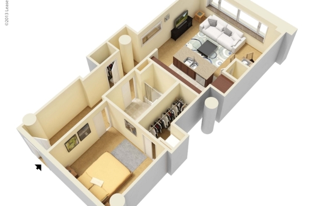 1 bed, 1 bath, 675 sqft, $1,400