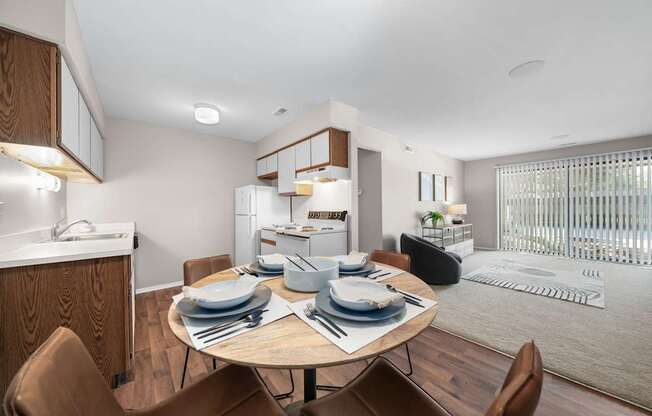 Open concept Living-Dining at Lakeside Village in Clinton Township