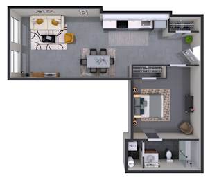 1 bed, 1 bath, 603 sqft, $1,515