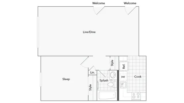 1 bed, 1 bath, 655 sqft, $2,189