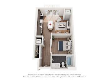 1 bed, 1 bath, 535 sqft, $1,313