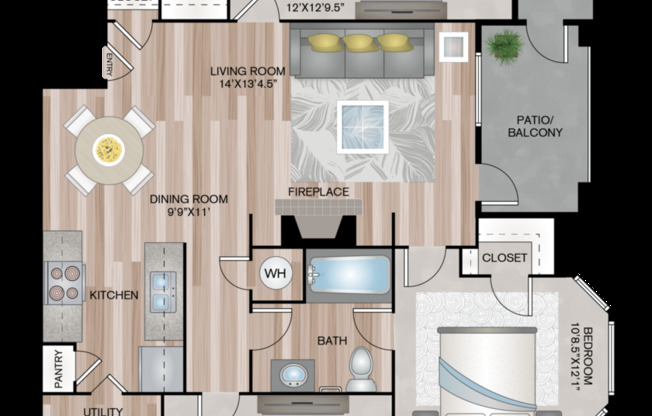 3 beds, 2 baths, 1,331 sqft, $1,424