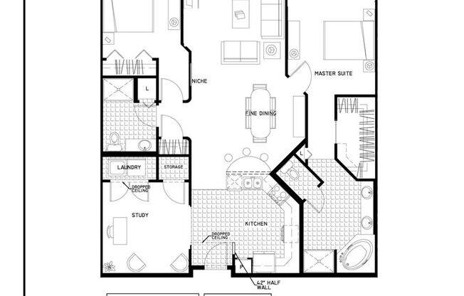 2 beds, 2 baths, 1,262 sqft, $3,595, Unit 206