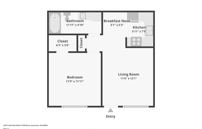 1 bed, 1 bath, 600 sqft, $1,225, Unit B41