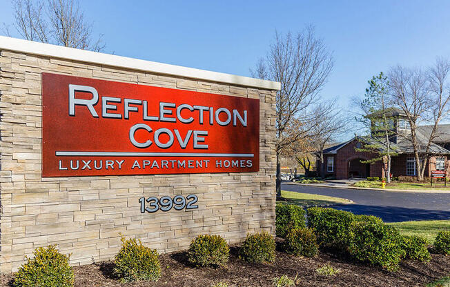 Property Signage at Reflection Cove Apartments, Manchester, Missouri
