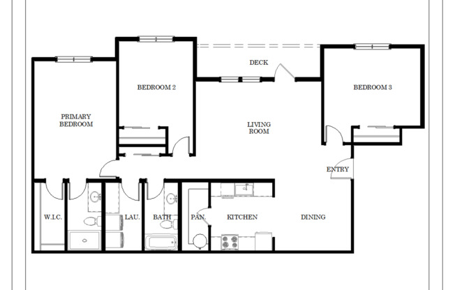 3 beds, 2 baths, 1,511 sqft, $1,995, Unit J-404
