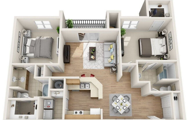 2 beds, 2 baths, 1,165 sqft, $1,599