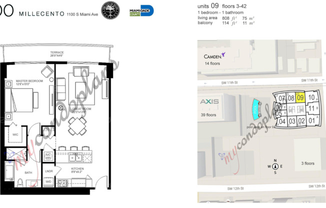 1 bed, 1 bath, $3,450, Unit # 3609