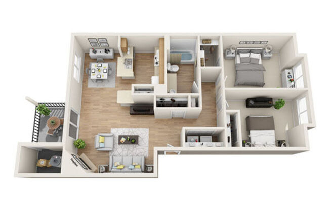 2 beds, 1 bath, 907 sqft, $2,017