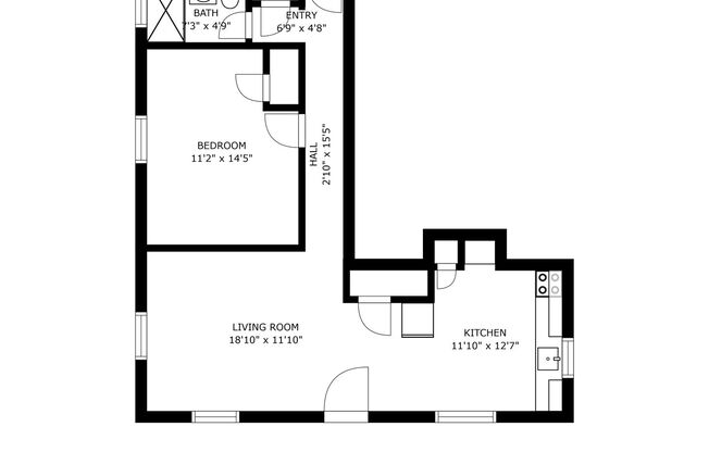 1 bed, 1 bath, $1,750, Unit 1