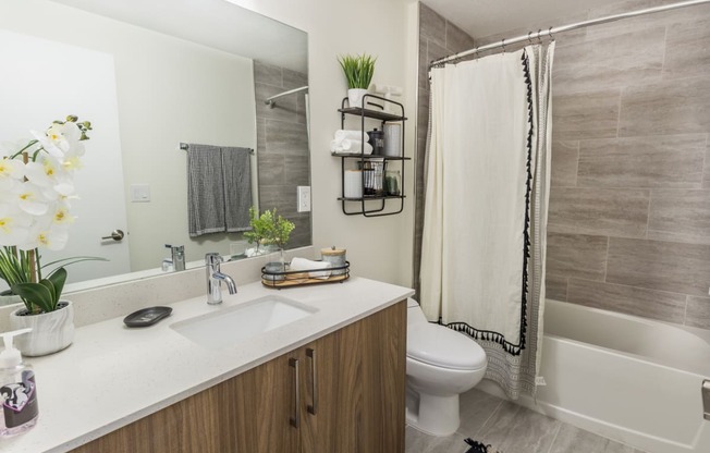 Renovated Bathrooms With Quartz Counters at Bay Village1, Palmetto Bay, FL, 33157