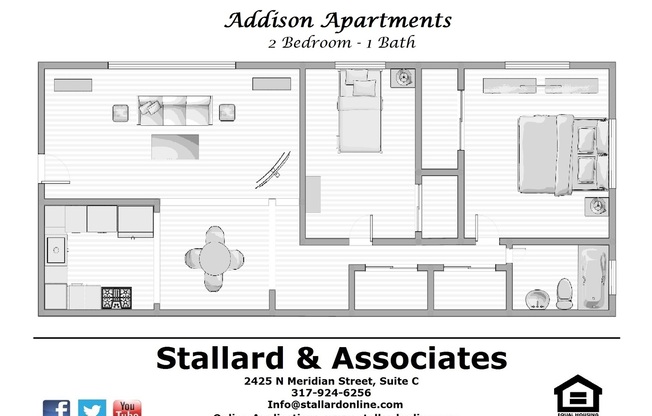 2 beds, 1 bath, 1,000 sqft, $959, Unit 4