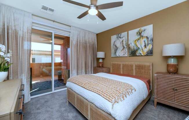 Bedroom with cozy bed at Zaterra Luxury Apartments, Chandler, 85286