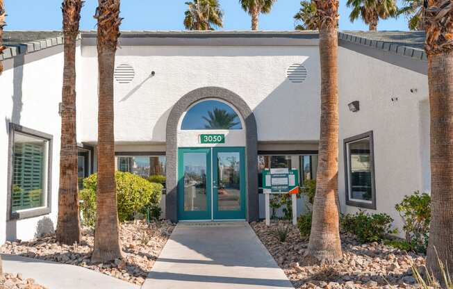 our office is located in a building with palm trees