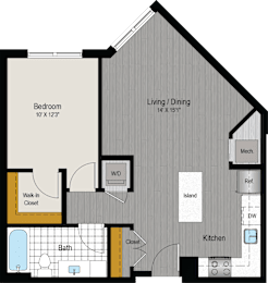 1 bed, 1 bath, 672 sqft, $2,115