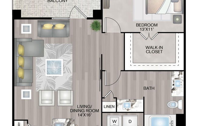 1 bed, 1 bath, 944 sqft, $1,630