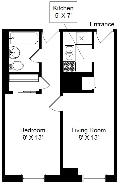 1 bed, 1 bath, 450 sqft, $1,475, Unit 273-P04
