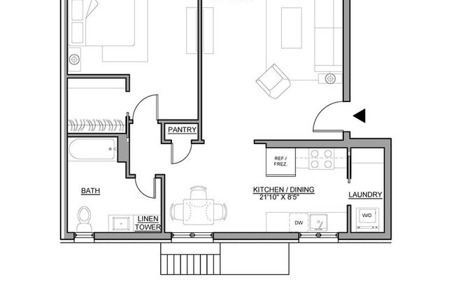 1 bed, 1 bath, $2,650, Unit B2