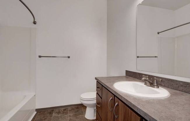 Bathroom with Extra Cabinet Space | Tualatin OR Apartments | River Ridge