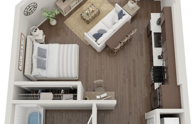 Studio, 1 bath, 603 sqft, $1,525, Unit 417E