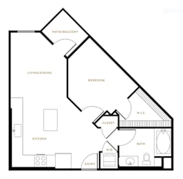 1 bed, 1 bath, 695 sqft, $3,996