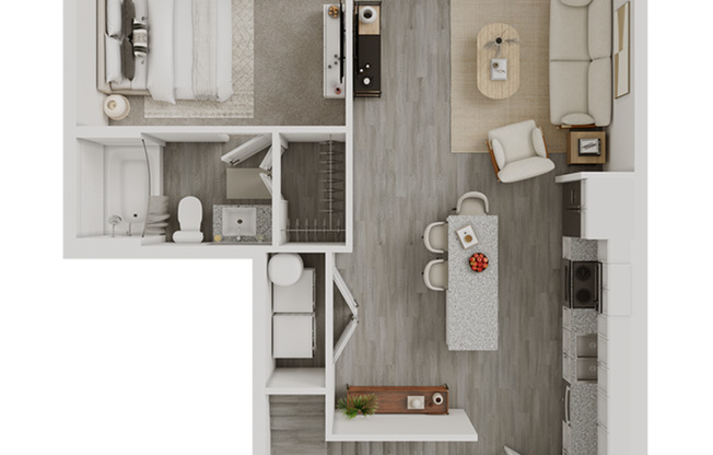 Studio, 1 bath, 734 sqft, $1,761