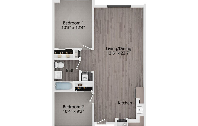 2 beds, 1 bath, 800 sqft, $3,795