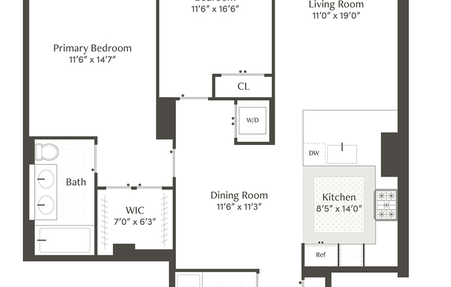 2 beds, 2 baths, 1,198 sqft, $9,000, Unit 6D