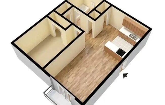 1 bed, 1 bath, 650 sqft, $1,075, Unit G4