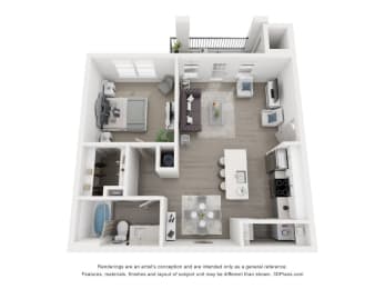 1 bed, 1 bath, 762 sqft, $1,435