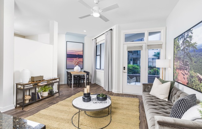 Wood plank-style flooring throughout main living areas.