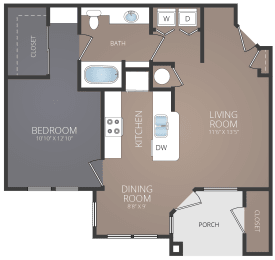 1 bed, 1 bath, 752 sqft, $1,754