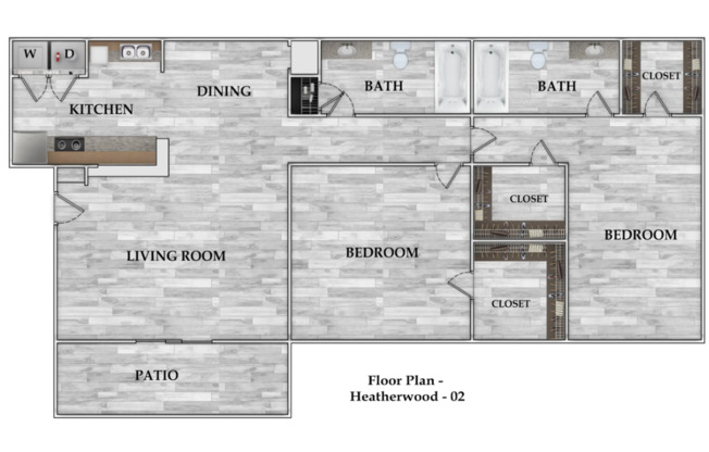 2 beds, 2 baths, 959 sqft, $941, Unit 1106