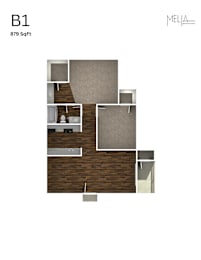 2 beds, 1 bath, 879 sqft, $899