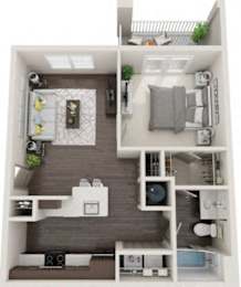 1 bed, 1 bath, 739 sqft, $1,512