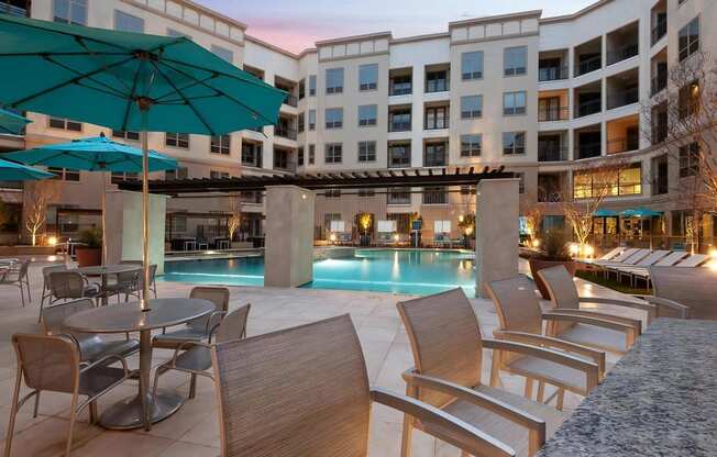 Courtyard with Seating and Swimming Pools