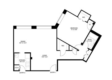 1 bed, 1 bath, 960 sqft, $2,031