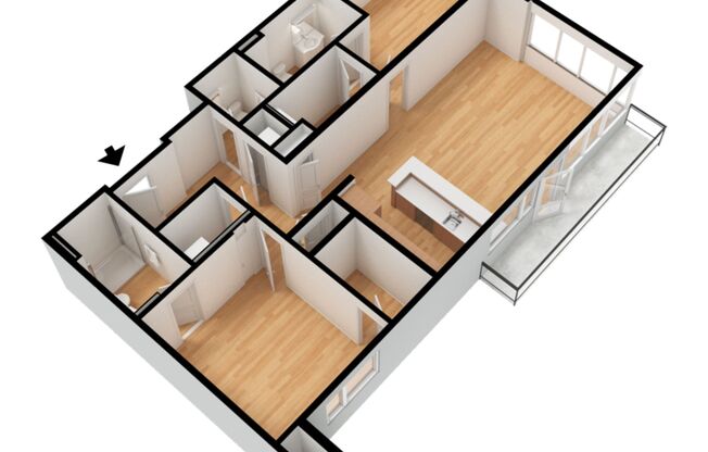 2 beds, 2.5 baths, 1,272 sqft, $2,890, Unit Unit 326