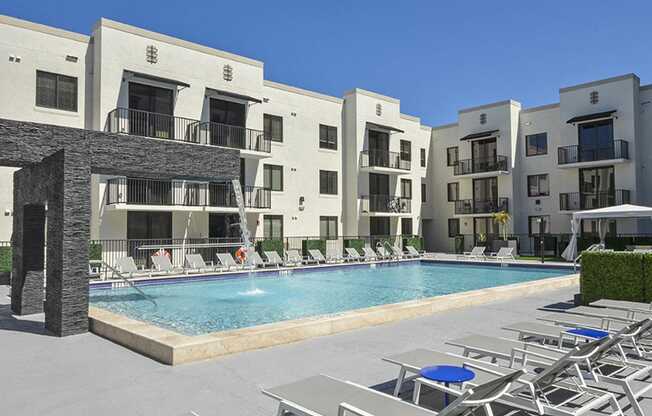 resort style swimming pool | District West Gables Apartments in West Miami, Florida